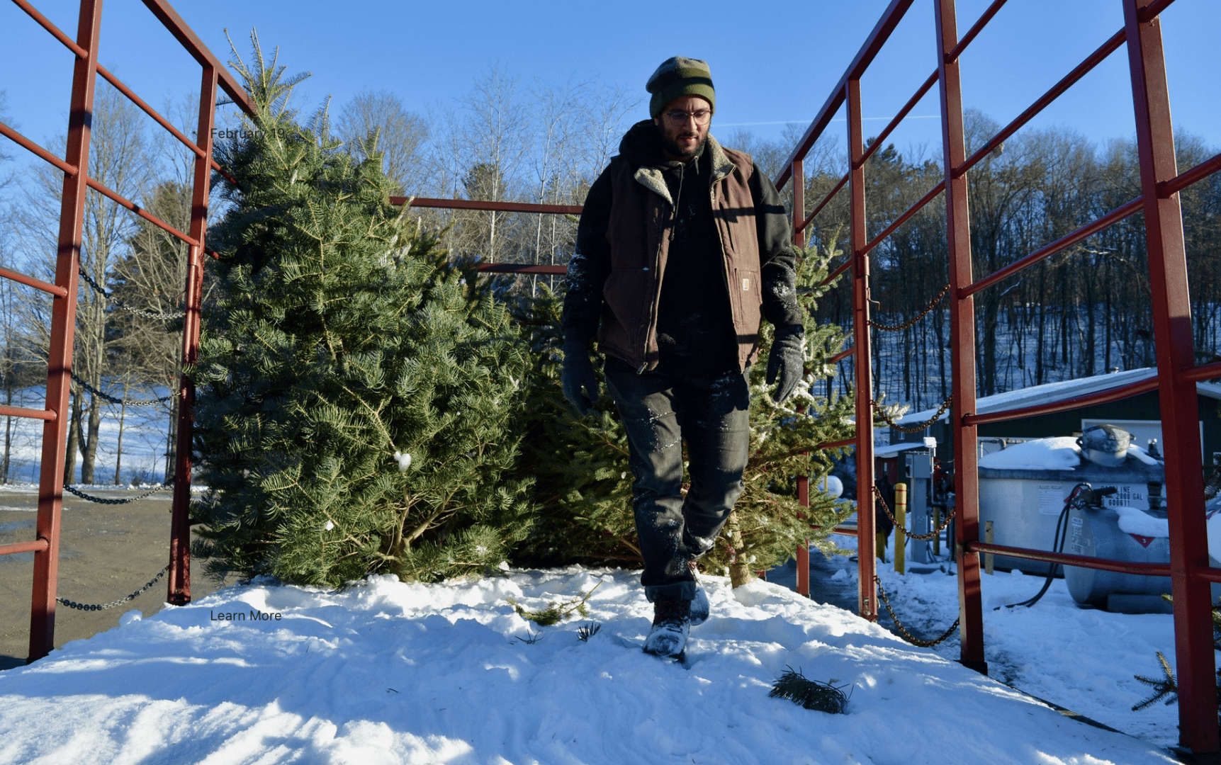 Annual Estate crew Christmas tree deliveries Camphill Village Copake